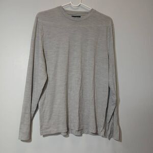 Naadam mens large gray baselayer longsleeve tshirt wool moisture wicking